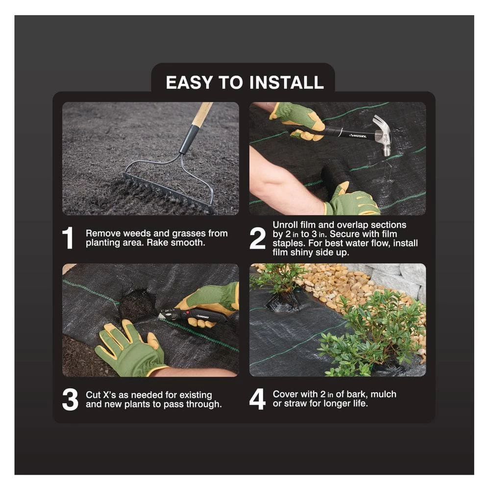 Vigoro 6 ft. x 100 ft. 3 oz. Woven Weed Barrier 7 Vigoro 6 ft. x 100 ft. 3 oz. Woven Weed Barrier - Image 5