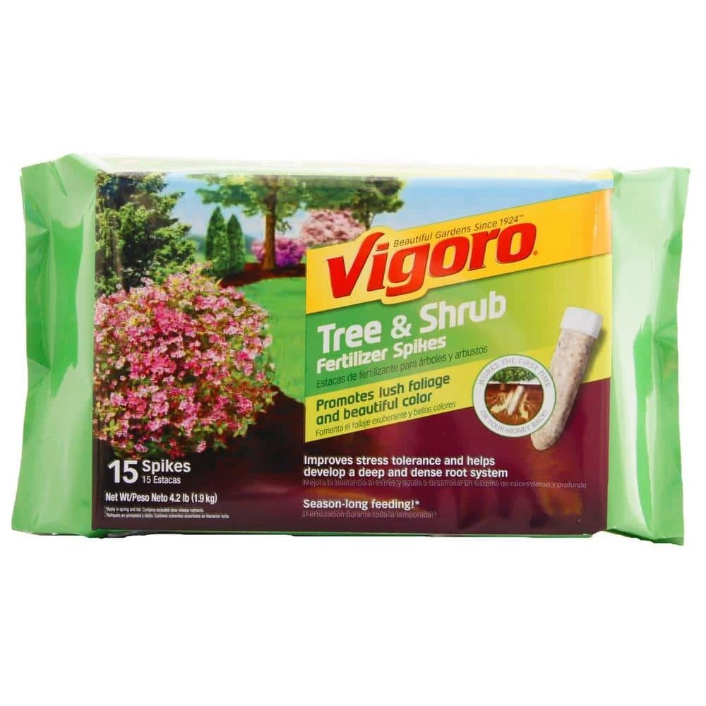 Vigoro 4.2 lb. All Season Tree and Shrub Fertilizer Spikes (12-5-7) (15-Count) 3 Vigoro 4.2 lb. All Season Tree and Shrub Fertilizer Spikes (12-5-7) (15-Count)