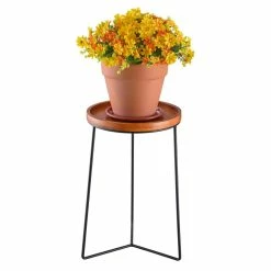 Vigoro 19 in. Triangle Base Wood Top Plant Stand -Green Haven Store vigoro plant stands 710174810 44 1000