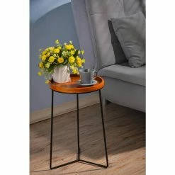 Vigoro 19 in. Triangle Base Wood Top Plant Stand -Green Haven Store vigoro plant stands 710174810 4f 1000