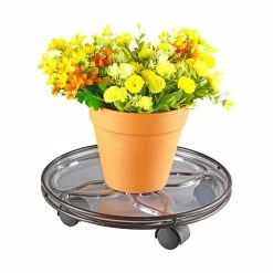 Vigoro 13.6 in. x 13.6 in. x 2.8 in. Brown Metal Plant Caddy -Green Haven Store vigoro planter caddies 154208 4f 1000