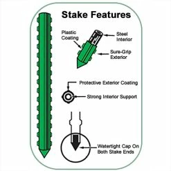 Vigoro 6 ft. Green Colored Heavy Duty Steel Core Garden Stakes 13 Vigoro 6 ft. Green Colored Heavy Duty Steel Core Garden Stakes -Green Haven Store vigoro tomato cages st6hdvg fa 1000