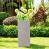 KANTE 20 in. H Square Weathered Concrete/Fiberglass Indoor Outdoor Modern Tall Planter -Green Haven Store weathered concrete kante plant pots osf0002a c80021 2 64 1000