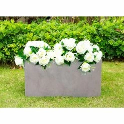 KANTE 23 in. L Rectangular Weathered Concrete/Fiberglass Indoor Outdoor Elegant Long Planter 12 KANTE 23 in. L Rectangular Weathered Concrete/Fiberglass Indoor Outdoor Elegant Long Planter -Green Haven Store weathered concrete kante plant pots osf0104a c80021 2 44 1000