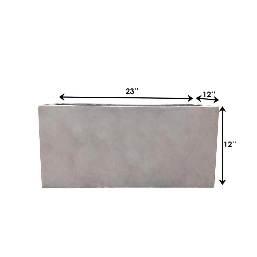 KANTE 23 in. L Rectangular Weathered Concrete/Fiberglass Indoor Outdoor Elegant Long Planter 8 KANTE 23 in. L Rectangular Weathered Concrete/Fiberglass Indoor Outdoor Elegant Long Planter - Image 6