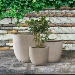 KANTE 20", 16.5" & 13.3"W Round Weathered Finish Concrete Planters Set of 3, Outdoor Indoor w/Drainage Hole & Rubber Plug 21 KANTE 20", 16.5" & 13.3"W Round Weathered Finish Concrete Planters Set of 3, Outdoor Indoor w/Drainage Hole & Rubber Plug -Green Haven Store weathered concrete kante plant pots rc0152bcd c80021 2 31 1000