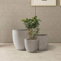 KANTE 20", 16.5" & 13.3"W Round Weathered Finish Concrete Planters Set of 3, Outdoor Indoor w/Drainage Hole & Rubber Plug 16 KANTE 20", 16.5" & 13.3"W Round Weathered Finish Concrete Planters Set of 3, Outdoor Indoor w/Drainage Hole & Rubber Plug -Green Haven Store weathered concrete kante plant pots rc0152bcd c80021 2 4f 1000