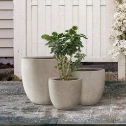 KANTE 22.4", 20.4" and 18.1"H Round Weathered Finish Concrete Planters Set of 3, Outdoor Indoor w/Drainage Hole & Rubber Plug 20 KANTE 22.4", 20.4" and 18.1"H Round Weathered Finish Concrete Planters Set of 3, Outdoor Indoor w/Drainage Hole & Rubber Plug -Green Haven Store weathered concrete kante plant pots rc0153bcd c80021 2 76 1000