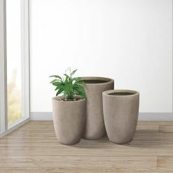 KANTE 22.4", 20.4" and 18.1"H Round Weathered Finish Concrete Planters Set of 3, Outdoor Indoor w/Drainage Hole & Rubber Plug 19 KANTE 22.4", 20.4" and 18.1"H Round Weathered Finish Concrete Planters Set of 3, Outdoor Indoor w/Drainage Hole & Rubber Plug -Green Haven Store weathered concrete kante plant pots rc0153bcd c80021 2 fa 1000