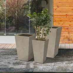 KANTE 24.4", 18" &15.7"H Weathered Finish Concrete Tall Planter Set of 3, Large Outdoor Indoor w/ Drainage Hole & Rubber Plug 13 KANTE 24.4", 18" &15.7"H Weathered Finish Concrete Tall Planter Set of 3, Large Outdoor Indoor w/ Drainage Hole & Rubber Plug -Green Haven Store weathered concrete kante plant pots rf2015017cde c80021 2 44 1000