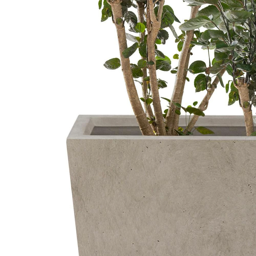 KANTE 24.4", 18" &15.7"H Weathered Finish Concrete Tall Planter Set of 3, Large Outdoor Indoor w/ Drainage Hole & Rubber Plug 5 KANTE 24.4", 18" &15.7"H Weathered Finish Concrete Tall Planter Set of 3, Large Outdoor Indoor w/ Drainage Hole & Rubber Plug - Image 3
