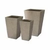 KANTE 24.4", 18" &15.7"H Weathered Finish Concrete Tall Planter Set of 3, Large Outdoor Indoor w/ Drainage Hole & Rubber Plug -Green Haven Store weathered concrete kante plant pots rf2015017cde c80021 2 64 1000