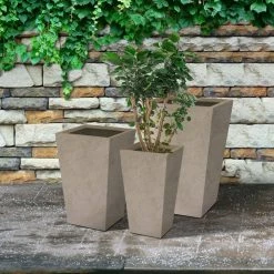 KANTE 24.4", 18" &15.7"H Weathered Finish Concrete Tall Planter Set of 3, Large Outdoor Indoor w/ Drainage Hole & Rubber Plug 15 KANTE 24.4", 18" &15.7"H Weathered Finish Concrete Tall Planter Set of 3, Large Outdoor Indoor w/ Drainage Hole & Rubber Plug -Green Haven Store weathered concrete kante plant pots rf2015017cde c80021 2 76 1000