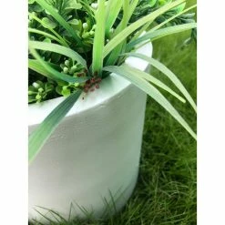 KANTE 12.9 in. Dia, Pure White Lightweight Concrete Modern Cylinder Outdoor Planter -Green Haven Store white kante plant pots rc0119b c80011 1f 1000