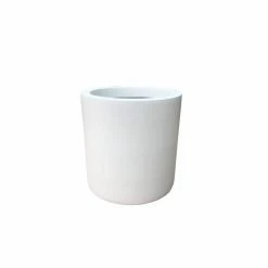 KANTE 12.9 in. Dia, Pure White Lightweight Concrete Modern Cylinder Outdoor Planter