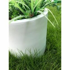KANTE 12.9 in. Dia, Pure White Lightweight Concrete Modern Cylinder Outdoor Planter -Green Haven Store white kante plant pots rc0119b c80011 fa 1000