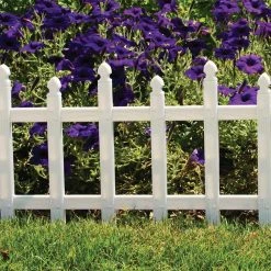 Vigoro 12 in. H White Classic Picket Style Plastic Garden Fence -Green Haven Store white plastic resin vigoro garden fencing 51502 1f 1000