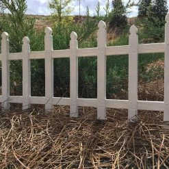 Vigoro 12 in. H White Classic Picket Style Plastic Garden Fence -Green Haven Store white plastic resin vigoro garden fencing 51502 44 1000