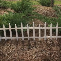 Vigoro 12 in. H White Classic Picket Style Plastic Garden Fence -Green Haven Store white plastic resin vigoro garden fencing 51502 c3 1000