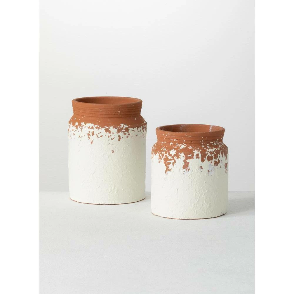 SULLIVANS White Ceramic Speckled Container (Set of 2) 6 SULLIVANS White Ceramic Speckled Container (Set of 2) - Image 4