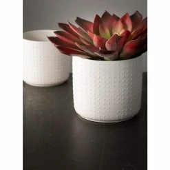 SULLIVANS White Ceramic Planter (Set of 2) -Green Haven Store white sullivans plant pots cm2952 4f 1000