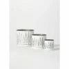 SULLIVANS White Weathered Metal Tree Planters - Set of 3