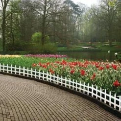 Vigoro 36 in. Wood Picket Garden Fence -Green Haven Store white vigoro garden fencing rc 74w 4f 1000