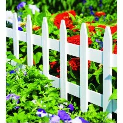Vigoro 36 in. Wood Picket Garden Fence -Green Haven Store white vigoro garden fencing rc 74w c3 1000
