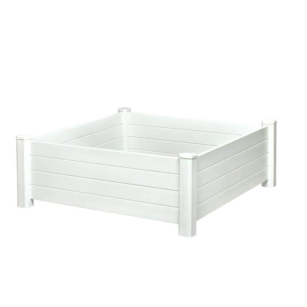 Vigoro 4 ft. x 4 ft. x 15 in. White Vinyl Raised Garden Bed 7 Vigoro 4 ft. x 4 ft. x 15 in. White Vinyl Raised Garden Bed - Image 5