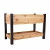 Vigoro 2 ft. x 4 ft. Elevated Cedar Garden Bed with Shelf (Vinyl Legs) 2 Vigoro 2 ft. x 4 ft. Elevated Cedar Garden Bed with Shelf (Vinyl Legs) -Green Haven Store wood vigoro raised planter boxes 445190 64 1000